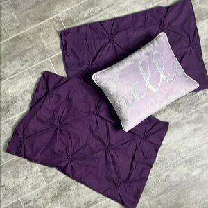 Bundle of Purple Pillow Case Set with Hello Velvet Lavender Decorative Pillow